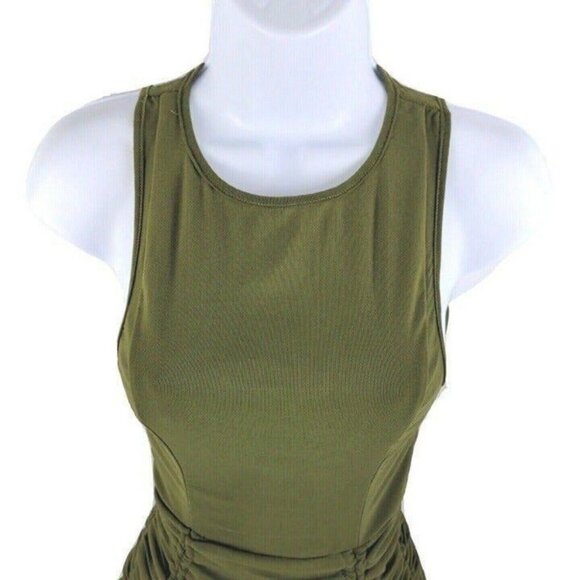 Tiger Mist Womens Zion Drawstring Ruched Bodycon Party Dress Olive Size XS - Picture 6 of 10